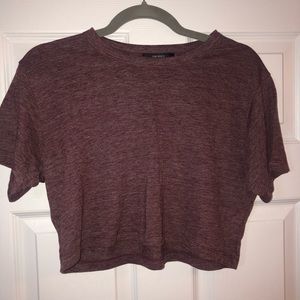 Forever 21 Maroon Cropped Tshirt